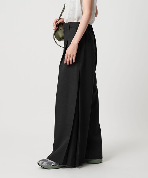 セール】ポリエステル プリーツワイドパンツ（その他パンツ