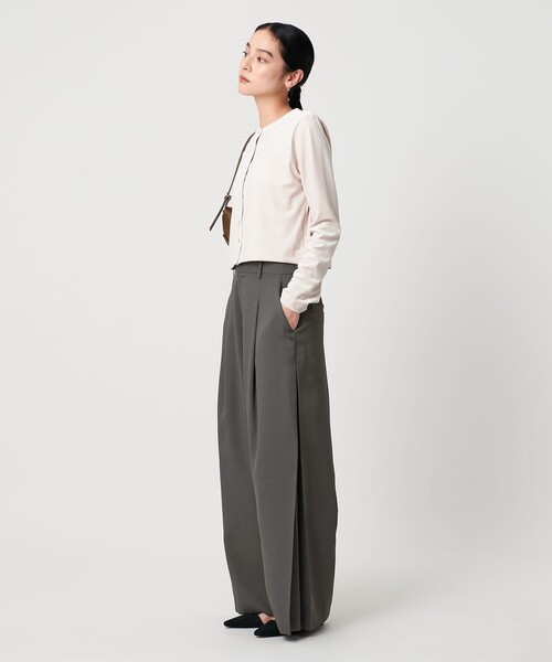 セール】ポリエステル プリーツワイドパンツ（その他パンツ