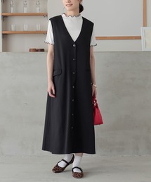 n'OrLABEL | 【機能素材】『リブカットソー＆前あきワンピースセット』(ワンピース)