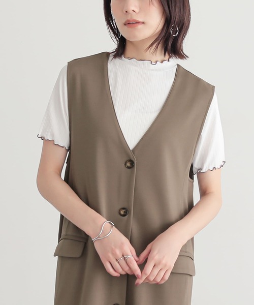 n'OrLABEL（ノアールレーベル）の「【機能素材】『リブカットソー＆前あきワンピースセット』（ワンピース・レディース・ブラック/モカ・1/2）」の20枚目の写真