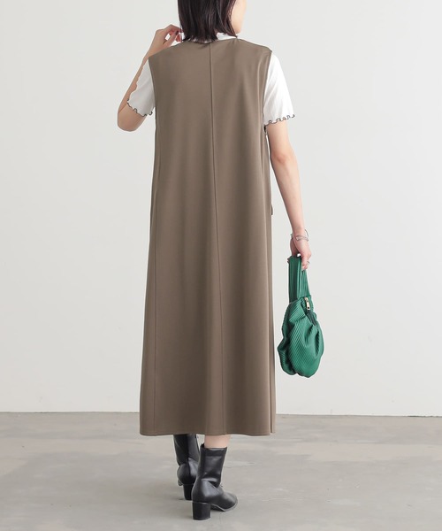 n'OrLABEL（ノアールレーベル）の「【機能素材】『リブカットソー＆前あきワンピースセット』（ワンピース・レディース・ブラック/モカ・1/2）」の17枚目の写真