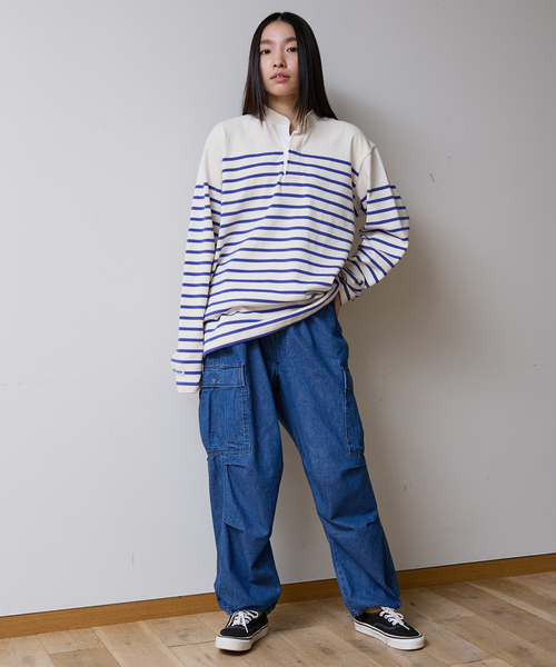 ABAHOUSE（アバハウス）の「【BARBARRIAN / バーバリアン】12ozHEAVYHEAVY WEIGHT HENLEY LONG /ポロシャツ/ラガーシャツ/ユニセックス【WEB限定】（ポロシャツ・メンズ・ブルー・S/M/L/XL）」の11枚目の写真