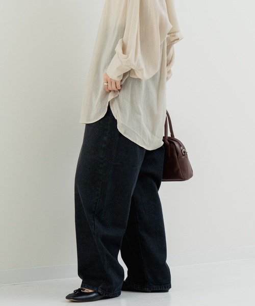 refinedworks（リファインドワークス）の「【refinedworks】脚長カーブパンツ（デニムパンツ・レディース・ブルー/ブラック/インディゴブルー・FREE）」の13枚目の写真