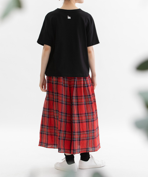 nop de nod（ノップドゥノッド）の「リネンタータンタックキュロット（その他パンツ・レディース・レッド/ネイビー・M）」の5枚目の写真