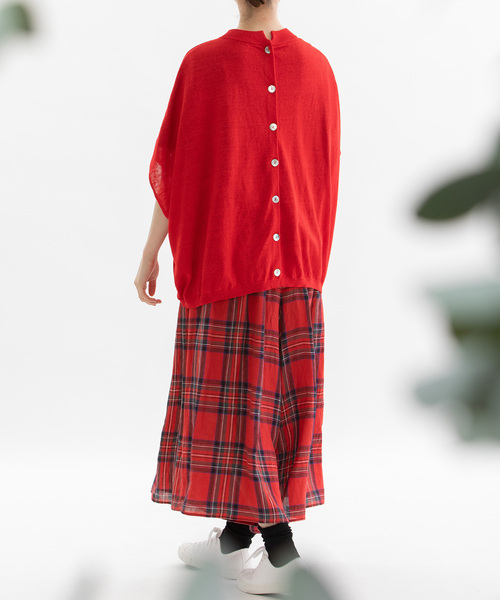 nop de nod（ノップドゥノッド）の「リネンタータンタックキュロット（その他パンツ・レディース・レッド/ネイビー・M）」の20枚目の写真