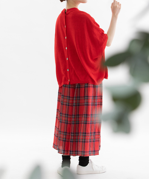 nop de nod（ノップドゥノッド）の「リネンタータンタックキュロット（その他パンツ・レディース・レッド/ネイビー・M）」の21枚目の写真