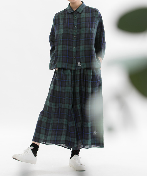 nop de nod（ノップドゥノッド）の「リネンタータンタックキュロット（その他パンツ・レディース・レッド/ネイビー・M）」の22枚目の写真