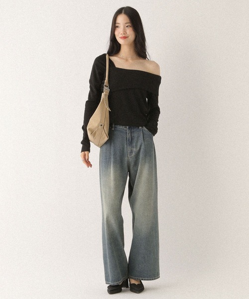 Heather(ヘザー)の「フェイクレザーハーフムーンBAG 594263(ショルダーバッグ・レディース・ブラック/ベージュ・ONE SIZE)」の18枚目の写真