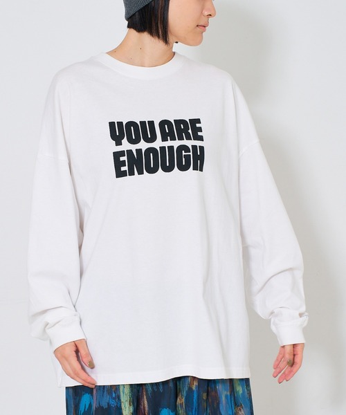 NOMINE(ノミネ)の「【ユニセックス】オーバーシルエット ロゴ ロンT(Tシャツ/カットソー・レディース・ホワイト/チャコールグレー/ライトグレー・M/L)」の1枚目の写真
