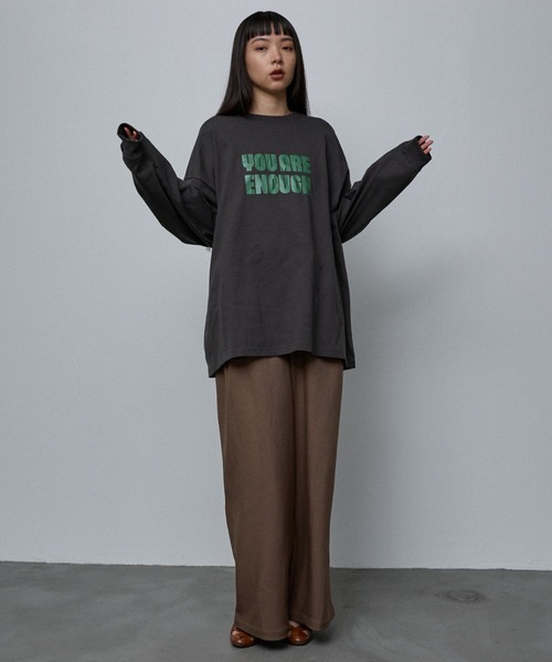 NOMINE(ノミネ)の「【ユニセックス】オーバーシルエット ロゴ ロンT(Tシャツ/カットソー・レディース・ホワイト/チャコールグレー/ライトグレー・M/L)」の12枚目の写真