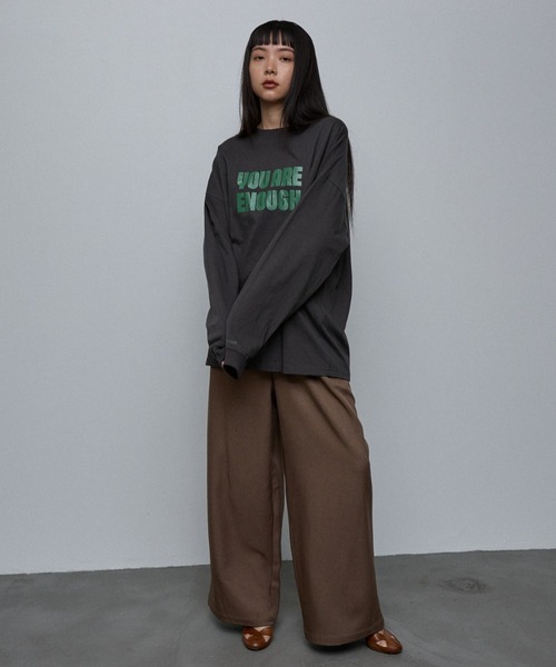NOMINE(ノミネ)の「【ユニセックス】オーバーシルエット ロゴ ロンT(Tシャツ/カットソー・レディース・ホワイト/チャコールグレー/ライトグレー・M/L)」の11枚目の写真