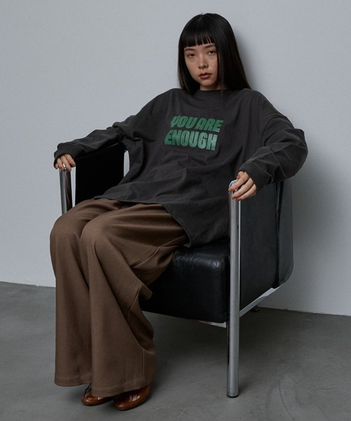 NOMINE(ノミネ)の「【ユニセックス】オーバーシルエット ロゴ ロンT(Tシャツ/カットソー・レディース・ホワイト/チャコールグレー/ライトグレー・M/L)」の13枚目の写真