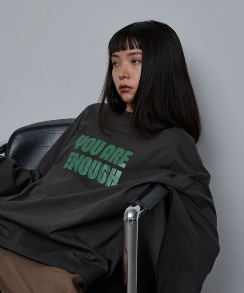 NOMINE(ノミネ)の「【ユニセックス】オーバーシルエット ロゴ ロンT(Tシャツ/カットソー・レディース・ホワイト/チャコールグレー/ライトグレー・M/L)」の16枚目の写真