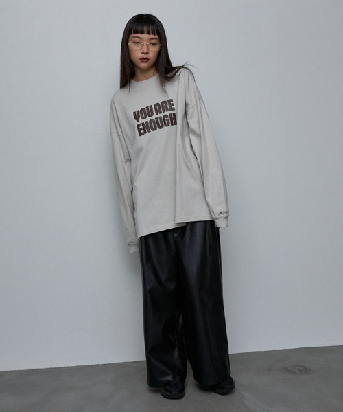 NOMINE(ノミネ)の「【ユニセックス】オーバーシルエット ロゴ ロンT(Tシャツ/カットソー・レディース・ホワイト/チャコールグレー/ライトグレー・M/L)」の18枚目の写真