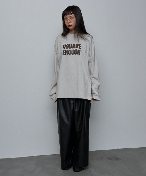 NOMINE(ノミネ)の「【ユニセックス】オーバーシルエット ロゴ ロンT(Tシャツ/カットソー・レディース・ホワイト/チャコールグレー/ライトグレー・M/L)」の17枚目の写真