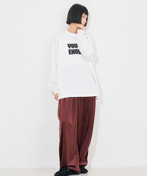 NOMINE(ノミネ)の「【ユニセックス】オーバーシルエット ロゴ ロンT(Tシャツ/カットソー・レディース・ホワイト/チャコールグレー/ライトグレー・M/L)」の22枚目の写真