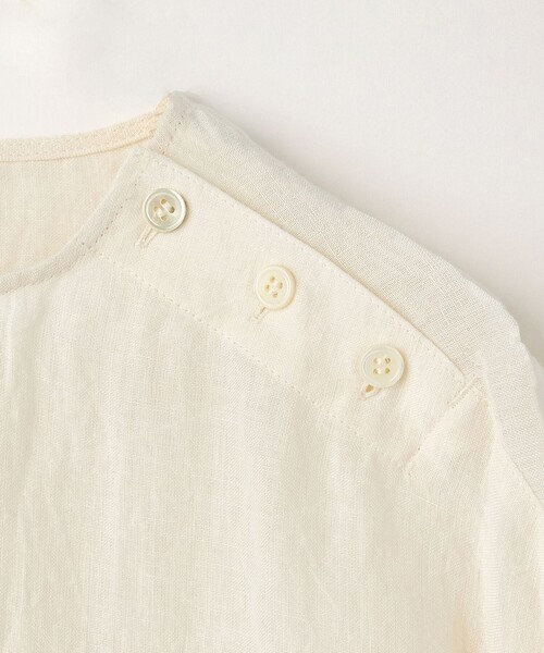 LOISIR(ロワズィール)の「グランジリネン肩ボタンショートブラウス(シャツ/ブラウス・レディース・オフホワイト/ピンク・FREE)」の5枚目の写真