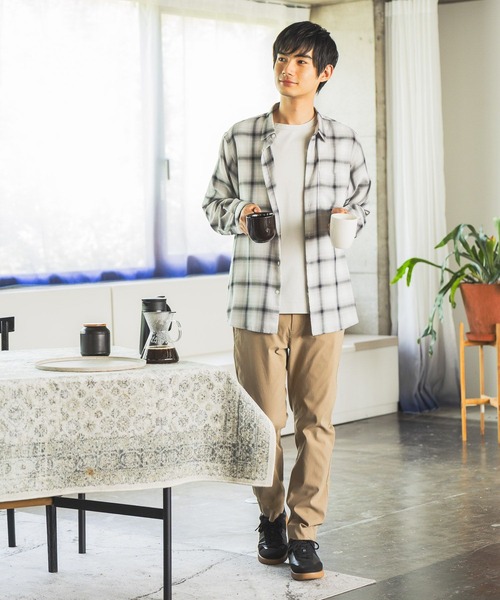 GLOBAL WORK（グローバルワーク）の「ビエラチェックシャツ/長袖/499838（シャツ/ブラウス・メンズ・ダークブラウン/ホワイト系その他2・MEDIUM/SMALL/X-LARGE/LARGE）」の4枚目の写真