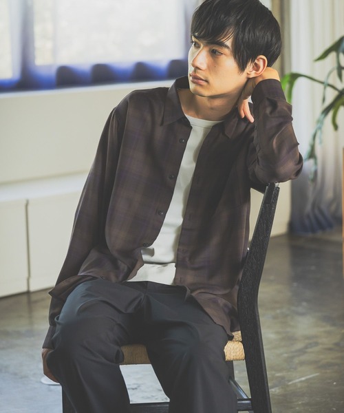 GLOBAL WORK（グローバルワーク）の「ビエラチェックシャツ/長袖/499838（シャツ/ブラウス・メンズ・ダークブラウン/ホワイト系その他2・MEDIUM/SMALL/X-LARGE/LARGE）」の11枚目の写真