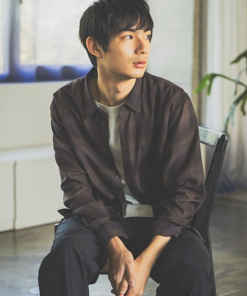 GLOBAL WORK（グローバルワーク）の「ビエラチェックシャツ/長袖/499838（シャツ/ブラウス・メンズ・ダークブラウン/ホワイト系その他2・MEDIUM/SMALL/X-LARGE/LARGE）」の13枚目の写真