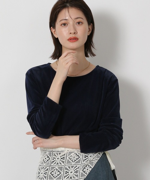 LAKOLE（ラコレ）の「シアーベロア長袖Ｔ / 594666（Tシャツ/カットソー・レディース・ブラック/アイボリー/グレー/ネイビー/イエロー/ブラウン・FREE）」の5枚目の写真