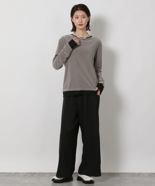 LAKOLE（ラコレ）の「シアーベロア長袖Ｔ / 594666（Tシャツ/カットソー・レディース・ブラック/アイボリー/グレー/ネイビー/イエロー/ブラウン・FREE）」の11枚目の写真