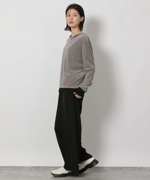 LAKOLE（ラコレ）の「シアーベロア長袖Ｔ / 594666（Tシャツ/カットソー・レディース・ブラック/アイボリー/グレー/ネイビー/イエロー/ブラウン・FREE）」の12枚目の写真