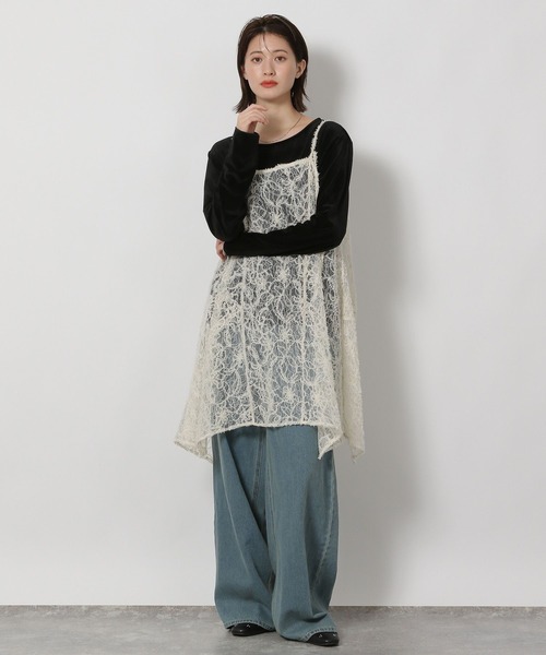 LAKOLE（ラコレ）の「シアーベロア長袖Ｔ / 594666（Tシャツ/カットソー・レディース・ブラック/アイボリー/グレー/ネイビー/イエロー/ブラウン・FREE）」の14枚目の写真