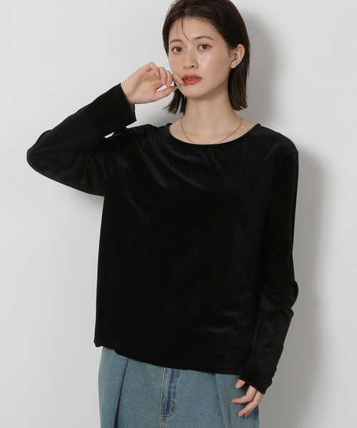 LAKOLE（ラコレ）の「シアーベロア長袖Ｔ / 594666（Tシャツ/カットソー・レディース・ブラック/アイボリー/グレー/ネイビー/イエロー/ブラウン・FREE）」の17枚目の写真