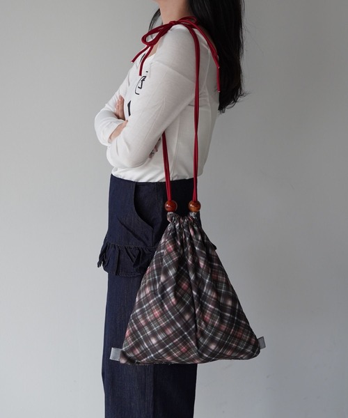 SANSeLF（サンセルフ）の「【SANSeLF】 リバーシブル巾着バッグ チェック柄ドローストリング saa25a054（バックパック/リュック・レディース・マルチ・FREE）」の10枚目の写真