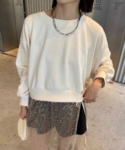 mystic(ミスティック)の「25AWショートスウェット(スウェット・レディース・アイボリー/グレー・FREE)」の1枚目の写真