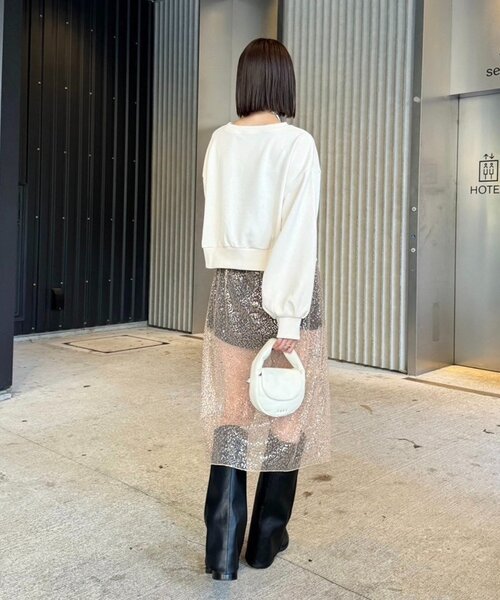 mystic(ミスティック)の「25AWショートスウェット(スウェット・レディース・アイボリー/グレー・FREE)」の7枚目の写真