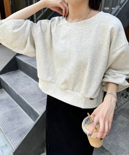 mystic(ミスティック)の「25AWショートスウェット(スウェット・レディース・アイボリー/グレー・FREE)」の6枚目の写真