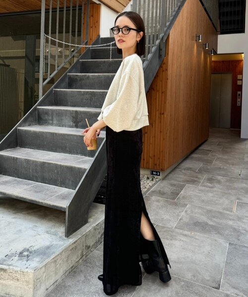 mystic(ミスティック)の「25AWショートスウェット(スウェット・レディース・アイボリー/グレー・FREE)」の3枚目の写真