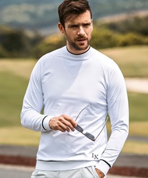 LUXEAKMPLUS（リュクスエイケイエムプラス）の「LUXEAKMPLUS(リュクスエイケイエムプラス)ゴルフ バックプリント ブランドロゴ ロングTシャツ (ストレッチ性/軽量)（Tシャツ/カットソー）」