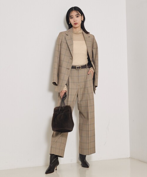 qualite(カリテ)の「【セットアップ対応】TWツイルチェックパンツ(その他パンツ・レディース・ベージュ・36/38)」の5枚目の写真