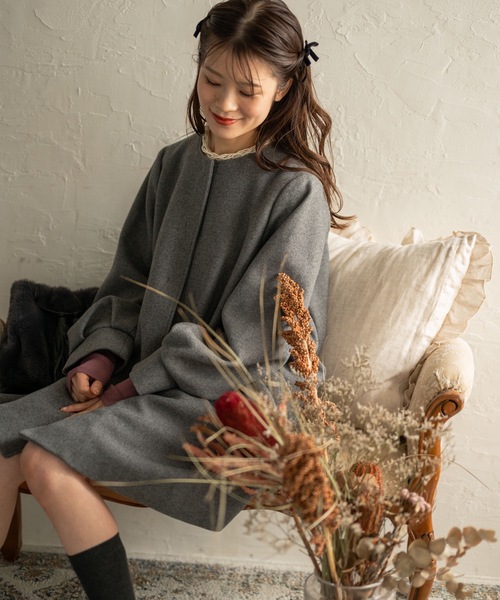 セール】ロングボアコート（ノーカラーコート）｜AKTE（アクテ）の