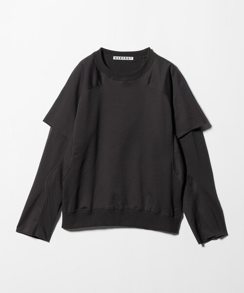 新品未使用 BAL × monkey timeスウェット クルーネック NVRFRGT × monkey time＞パネル ダブル レイヤード クルーネック