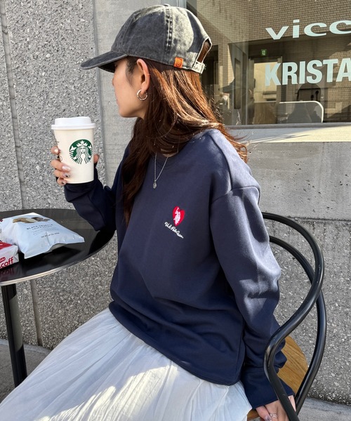 セール】【U.S. POLO ASSN.】26SS ワンポイントハート刺繍 クルー
