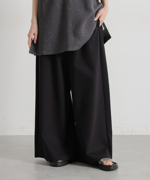 セール】シルケットポンチタックワイドパンツ[プチサイズあり]（その他
