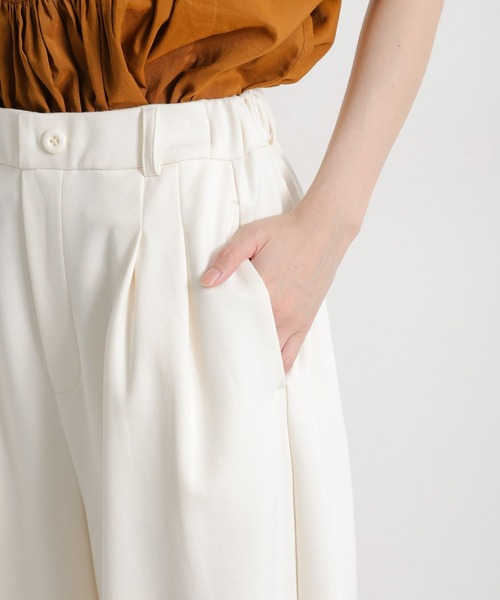 studio CLIP（スタディオクリップ）の「シルケットポンチタックワイドパンツ[プチサイズあり]（その他パンツ・レディース・ブラック/オフホワイト/スモーク・FREE/PF）」の22枚目の写真