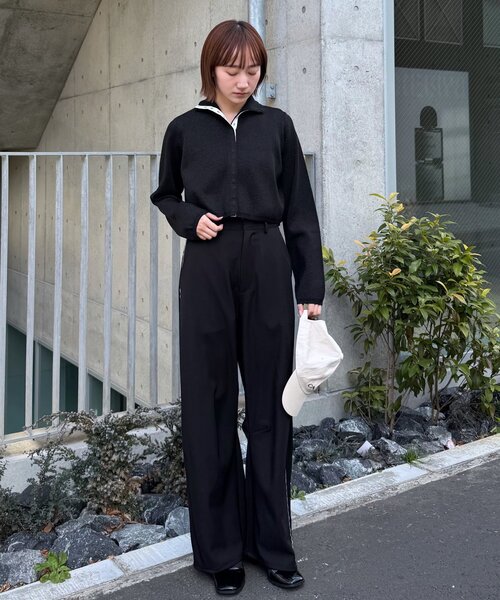 mline（エムライン）の「[mline]【新色BRN登場！】レースレイヤード スラックスパンツ（その他パンツ・レディース・ブラック/チャコールグレー/ベージュ/ブラウン・1/2）」の13枚目の写真