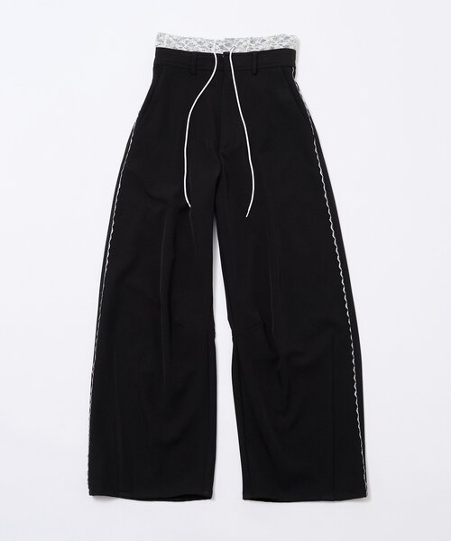 mline（エムライン）の「[mline]【新色BRN登場！】レースレイヤード スラックスパンツ（その他パンツ・レディース・ブラック/チャコールグレー/ベージュ/ブラウン・1/2）」の14枚目の写真