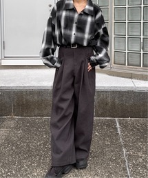 DRAW（ドロー）の「DRAW(ドロー) / 2タック ハイウエスト タックポケット ベルト付きパンツ（スラックス）」