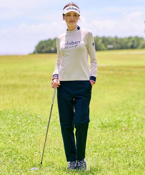 adabat（アダバット）の「【ADABAT NAVY】【吸湿発熱】サーモスムースモックT（Tシャツ/カットソー・レディース・ネイビー/ライトグレー・42/40/38/36）」の4枚目の写真