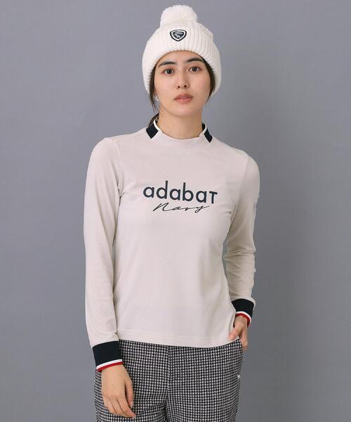 adabat（アダバット）の「【ADABAT NAVY】【吸湿発熱】サーモスムースモックT（Tシャツ/カットソー・レディース・ネイビー/ライトグレー・42/40/38/36）」の6枚目の写真