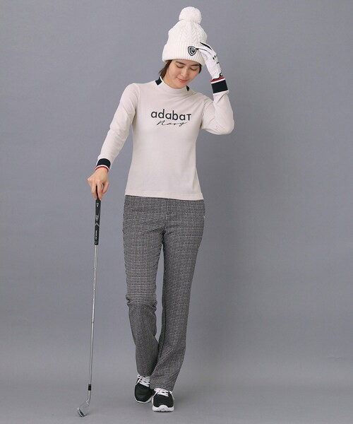 adabat（アダバット）の「【ADABAT NAVY】【吸湿発熱】サーモスムースモックT（Tシャツ/カットソー・レディース・ネイビー/ライトグレー・42/40/38/36）」の9枚目の写真