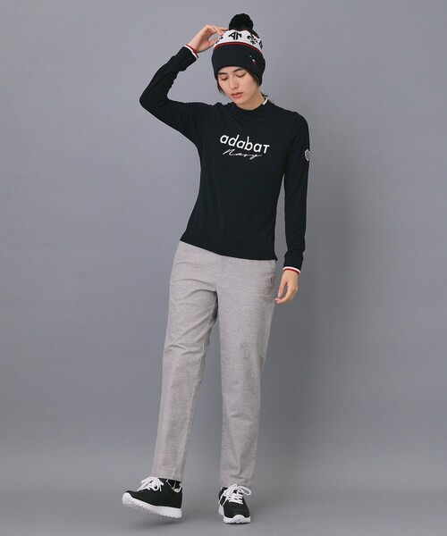 adabat（アダバット）の「【ADABAT NAVY】【吸湿発熱】サーモスムースモックT（Tシャツ/カットソー・レディース・ネイビー/ライトグレー・42/40/38/36）」の15枚目の写真