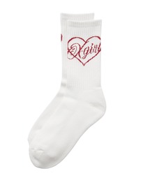 X-girl | HEART SCRIPT LOGO RIB SOCKS(ソックス/靴下)