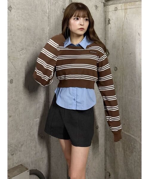 MURUA（ムルーア）の「フェイクスウェードショートパンツ（その他パンツ・レディース・ブラック/ベージュ・1/2）」の6枚目の写真